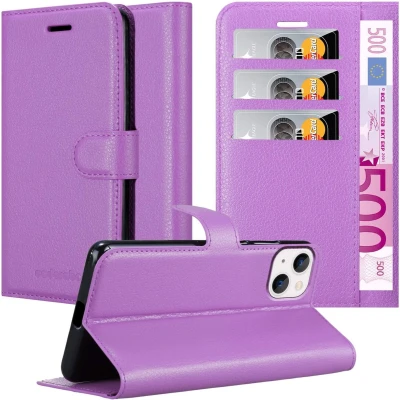 Afbeelding van Cadorabo Hoesje geschikt voor Apple iPhone 14 PLUS in MANGAAN PAARS Beschermhoes met magnetische sluiting, standfunctie en kaartvakje Book Case Cover Etui