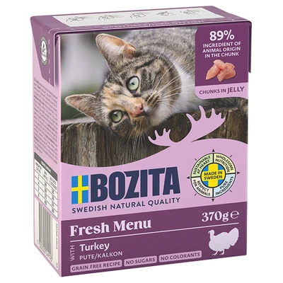 Afbeelding van 6x370g Stukjes in Gelei met Kalkoen Bozita Kattenvoer