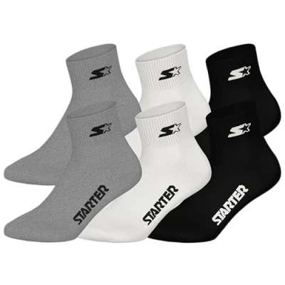 Afbeelding van STARTER Quarter Socks 6 pack Grijs/Wit/Zwart Maat 43/46