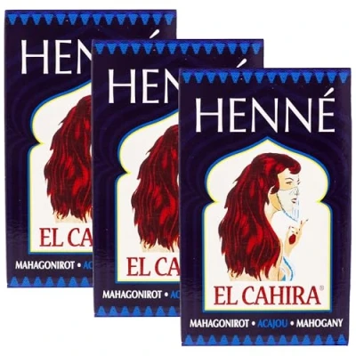 Afbeelding van El Cahira Henné Mahonie Rood 3 stuks (3 x 90 g)