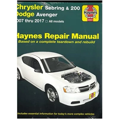 Afbeelding van Chrysler Sebring 2007 Thru 2010, Convertible 2008 200 2011 2017 &amp; Dodge Avenger 2014 Haynes Repair Manual