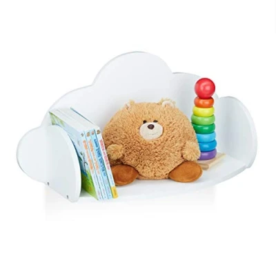 Afbeelding van relaxdays wandplank wolk zwevende plank kinderkamer blinde montage wandrek baby