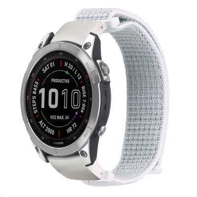 Afbeelding van imoshion QuickFit® Nylon bandje voor de Garmin Watch 22 mm aansluiting Wit