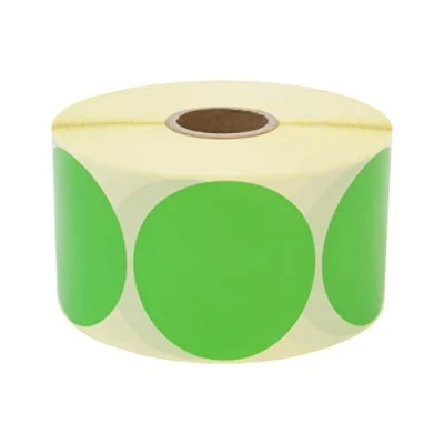 Afbeelding van Prolac Set van 1000 gekleurde kleefpunten 50 x mm groen ronde stickers ideaal voor het beschrijven op kantoor