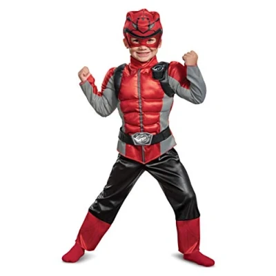 Afbeelding van Disguise Officieel Power Rangers kostuum voor kinderen, Ranger Red Beast kostuum, rood maat XS