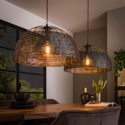 Afbeelding van Alfie hanglamp 2L armor ø60 zwart bruin