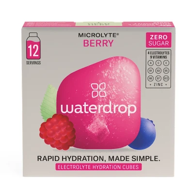 Afbeelding van Waterdrop Microlyte Berry Electrolyte Hydration Cubes 12ST