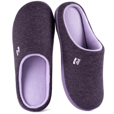 Afbeelding van RockDove Vrouwen Originele Tweekleurige Memory Foam Slipper, Maat 3/4 UK Vrouwen, Aubergine