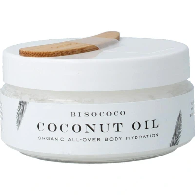 Afbeelding van Bisococo 100% Biologische Kokosolie 100ml pot Met Spatel Herstellende en Hydraterende Huidverzorging