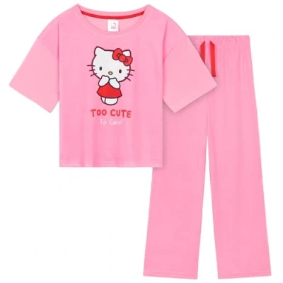Afbeelding van Hello Kitty Pyjama voor meisjes, warme en zachte pyjamaset kinderen, cadeau meisjes (roze, 7 8 jaar), Roze, jaar