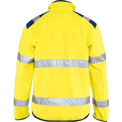 Afbeelding van Blaklader 4877 Reflecterende Softshell Werkjas Geel/Marineblauw