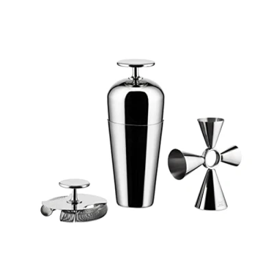 Afbeelding van Alessi The Tending Box GIA26SET Cocktailset met Parijse Shaker, Double Bar Zeef, Quadri Combo Jigger, roestvrij staal 18/10