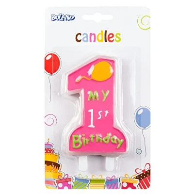 Afbeelding van Kaars My 1st birthday roze 12cm