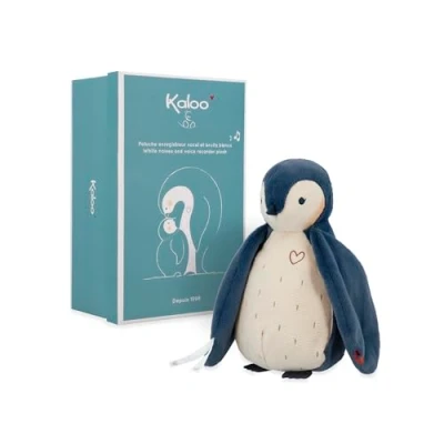 Afbeelding van Kaloo Complices Pinguin Blauw met recorder en witte ruis