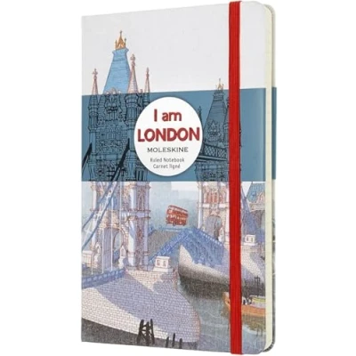Afbeelding van Moleskine Notitieboek, gelimiteerde editie, notitieboek I Am London, harde kaft, witte pagina&#039;s, groot formaat 13 x 21 cm, 240 pagina&#039;s