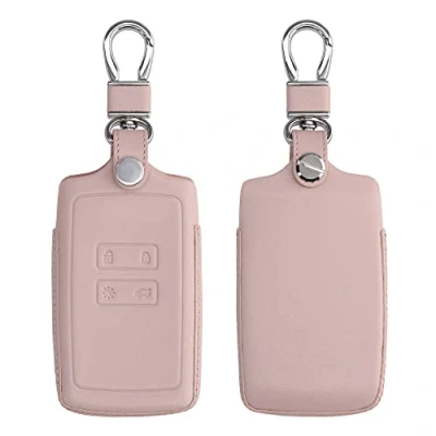 Afbeelding van kwmobile autosleutelhoes geschikt voor Renault 4 knops Smartkey autosleutel (alleen Keyless Go) Hoesje in roségoud Leren hoes