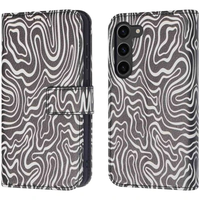 Afbeelding van iMoshion Hoesje Geschikt voor Samsung Galaxy S23 Met Pasjeshouder Design Bookcase smartphone Meerkleurig / Black And White
