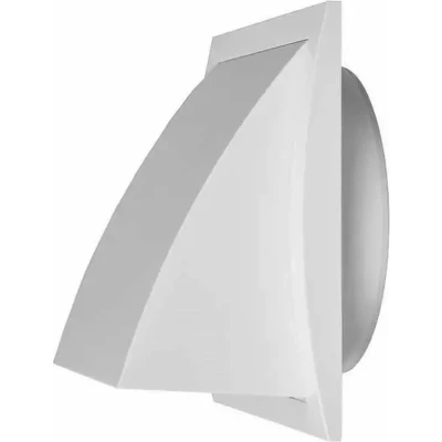 Afbeelding van Gevelrooster met terugslagklep 150x150 mm diameter 100 wit ND10FV