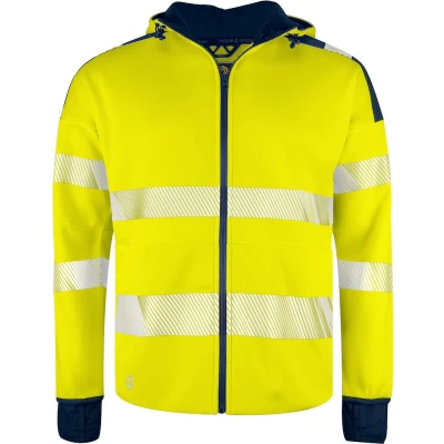 Afbeelding van ProJob 6110 SIGNALISATIEHOODIE EN ISO 20471 KLASSE 3 646110 Geel/Marine