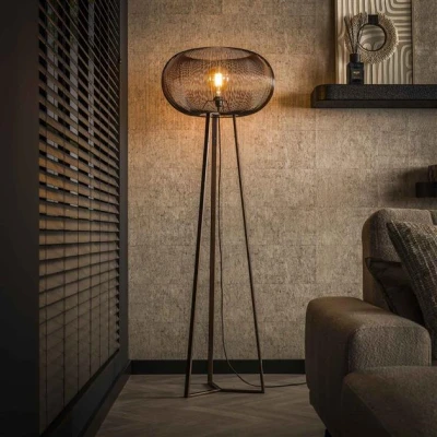 Afbeelding van Hoyz Collection Vloerlamp 3 poot Copper Twist Koperkleurig
