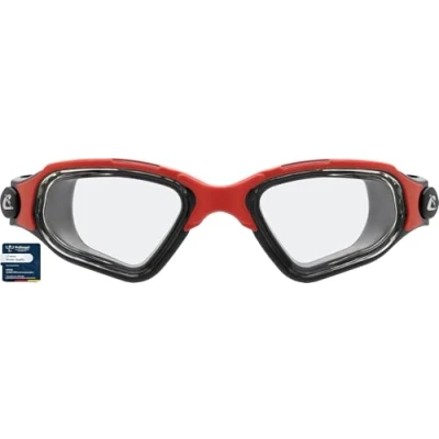 Afbeelding van CRESSI Clear Eyes Uniseks zwembril van pure siliconen met moleculaire behandeling, anti condens, zwart/rood, eenheidsmaat