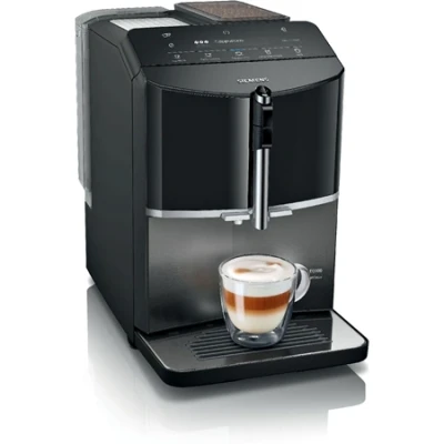 Afbeelding van Siemens TF305EF9 EQ300 extraKlasse Espresso volautomaat, Donker inox, Piano zwart