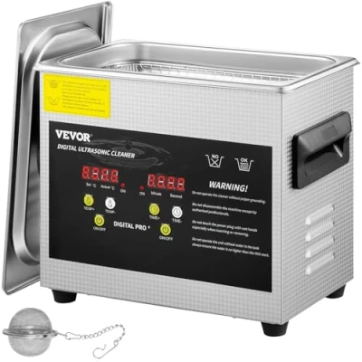 Image de VEVOR Nettoyeur à Ultrasons Numérique 3 L avec Chauffage Minuterie pour Bijoux