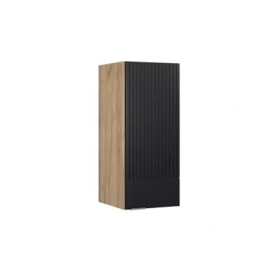 Afbeelding van Vicco Hangkast Fame Line, Zwart gestreept/Krachtige eik goud, 30 cm