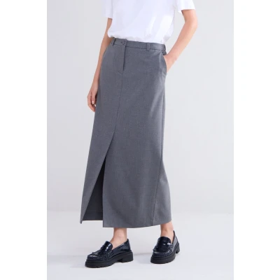 Afbeelding van Summum Skirt viscose blend stretch 6s1296 12072 44 / Grijs