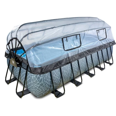 Afbeelding van EXIT zwembad met overkapping, warmtepomp 540x250cm Stone