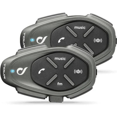 Afbeelding van Interphone TOUR Dual Bluetooth motorfiets tot 4 motorrijders, afstand 1,5 km, autonomie 25 uur, snel opladen, radio, MP3, GPS, waterdicht, universeel.