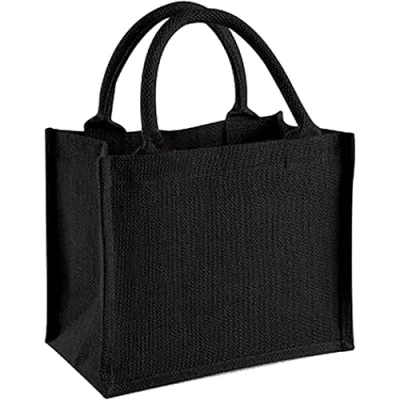 Afbeelding van Westford Mill W412 Mini geschenktasje van jute, natuur/zwart, eenheidsmaat, Natuurlijk/zwart, Einheitsgröße