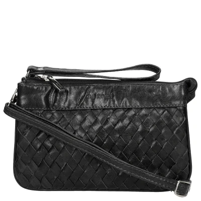 Afbeelding van The Monte Clutch voor Dames / Klein Schoudertasje Leer Tani Zwart
