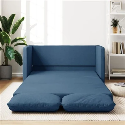 Afbeelding van Slaapbank vloermodel 2 in 1 112x174x55 cm stof blauw