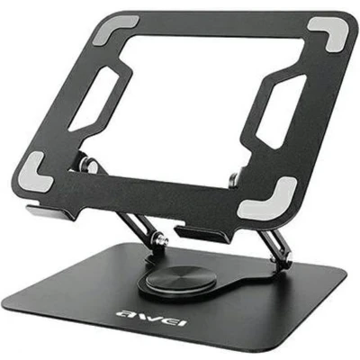 Afbeelding van AWEI X46 roterende laptophouder zwart/zwart