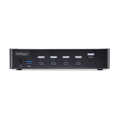 Image de StarTech.com Switch KVM DisplayPort 4 Ports, 8K 60Hz, DP 1.4, 6 Ports USB Commutateur écran clavier souris/audio/USB x / audio 1 utilisateur local de bureau Conformité TAA