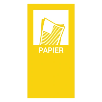 Afbeelding van V part Magneetsticker Papier, Geel Vuilbak