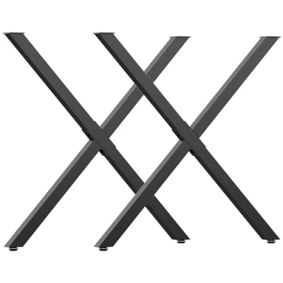 Afbeelding van HOMCOM Set van 2 tafelpoten staal in kruisvorm, 70 x 8 72 cm, industrieel design