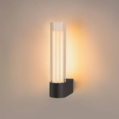 Afbeelding van SLV badkamer wandlamp Lygant enkel, zwart, aluminium