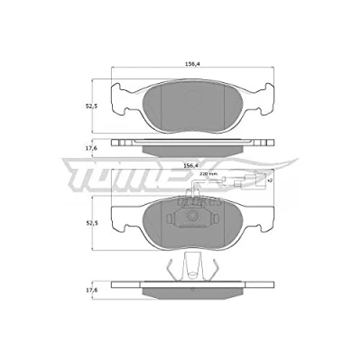 Afbeelding van TOMEX brakes TX 11 87 Remblokkenset Vooras Incl. slijtage waarschuwingscontact ALFA ROMEO: Spider, GTV, 145, FIAT: Punto II Hatchback, Barchetta