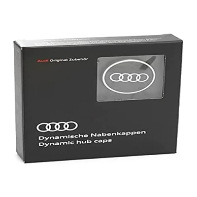 Afbeelding van Audi 4M8071006A dynamische naafdoppen (4 stuks) naafdoppen, zwart/zilver