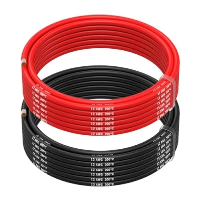 Afbeelding van MMOBIEL 12 AWG Siliconen Elektrische Draad Gauge (3,31mm²) Vertinde Koperkabel 2 Aparte Draden Rood &amp; Zwart Elk 5 m voor RC, Drones, 3D Printers, Batterijen, Luidsprekerdraden, Led Strips