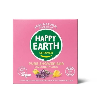 Afbeelding van 1+1 gratis: Happy Earth 100% Natuurlijke Shower Bar Lavender Ylang 90 gr