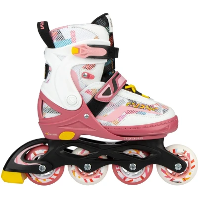 Afbeelding van Nijdam Inline Skates Verstelbaar 38 42 Fruity Fro yo Roze/Wit