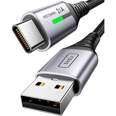 Afbeelding van INIU USB type C kabel, kabel [1 m] 3,1 A QC 3,0 snel, legering gevlochten nylon compatibel met iPhone 15 Pro Samsung S21 Note20 Huawei Xiaomi Google