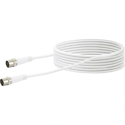 Afbeelding van Schwaiger Antenne, Satelliet Aansluitkabel [1x F quickstekker 1x quickstekker] 7.50 m 10 dB Viervoudig afgeschermd Wit