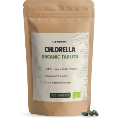 Afbeelding van Cupplement Chlorella 300 Tabletten Biologisch Geen Poeder of Vlokken Supplement Superfood Spirulina Chlorela Alg Algen Blauw Spirilina
