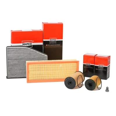 Afbeelding van MAPCO 68907 Filter set Met olieaftapschroef Vijfdelig VOLKSWAGEN: Scirocco III, Touran I, Passat B6 Saloon, SKODA: Octavia II Hatchback