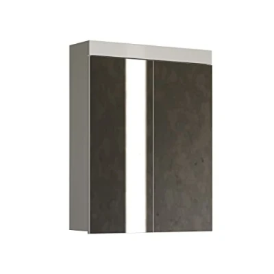 Afbeelding van Trendteam Amandabad 01 Spiegelmeubel incl. spiegel Glanzend wit