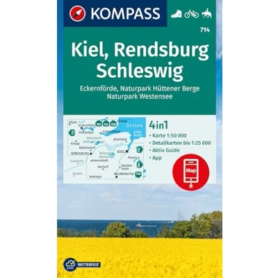 Afbeelding van KOMPASS Wanderkarte 714 Kiel, Rendsburg, Schleswig 1:50.000